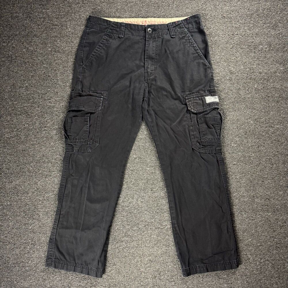 Vintage Unionbay Baggy Wide Leg Cargo Pants Black 34x30 Skater Grunge Y2K 90s
